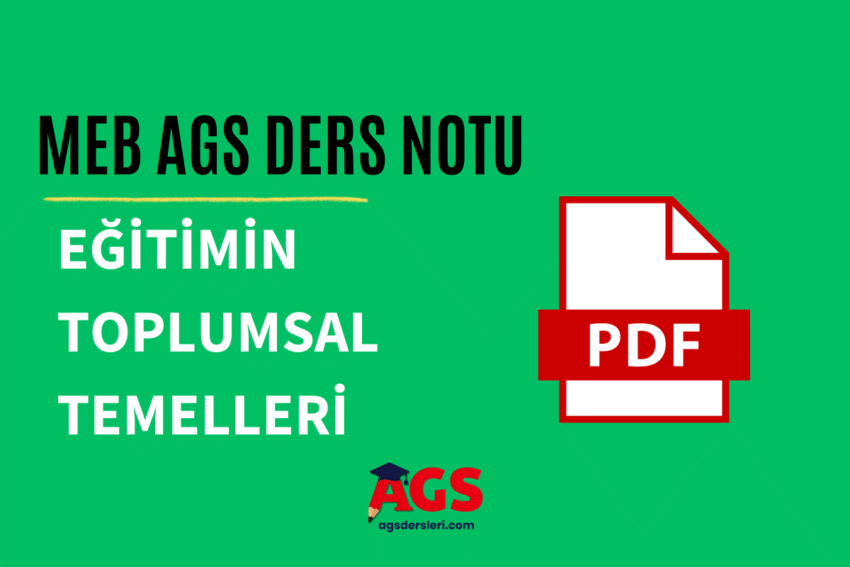 AGS Eğitimin Toplumsal Temelleri PDF