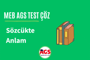 AGS Sözel Yetenek Sözcükte Anlam Testi Çöz