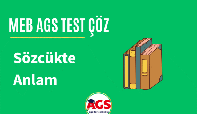 AGS Sözel Yetenek Sözcükte Anlam Testi Çöz