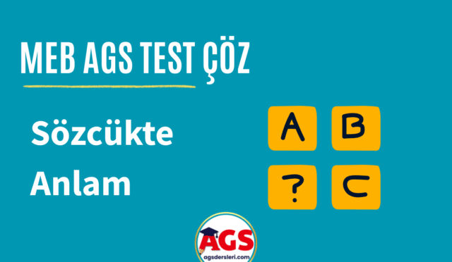 MEB AGS Sözcükte Anlam Testi Çöz