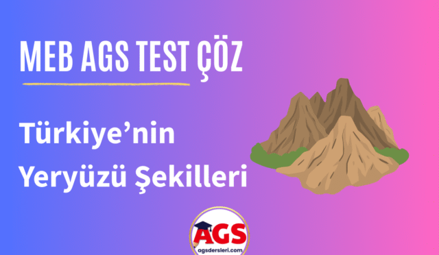 MEB AGS Türkiye'nin Yeryüzü Şekilleri Konu Testi Çöz
