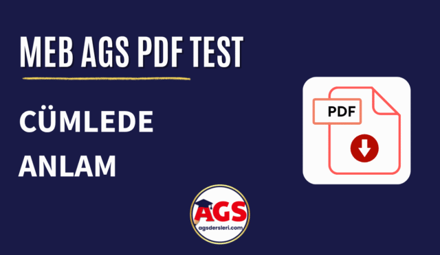 AGS cümlede anlam pdf test