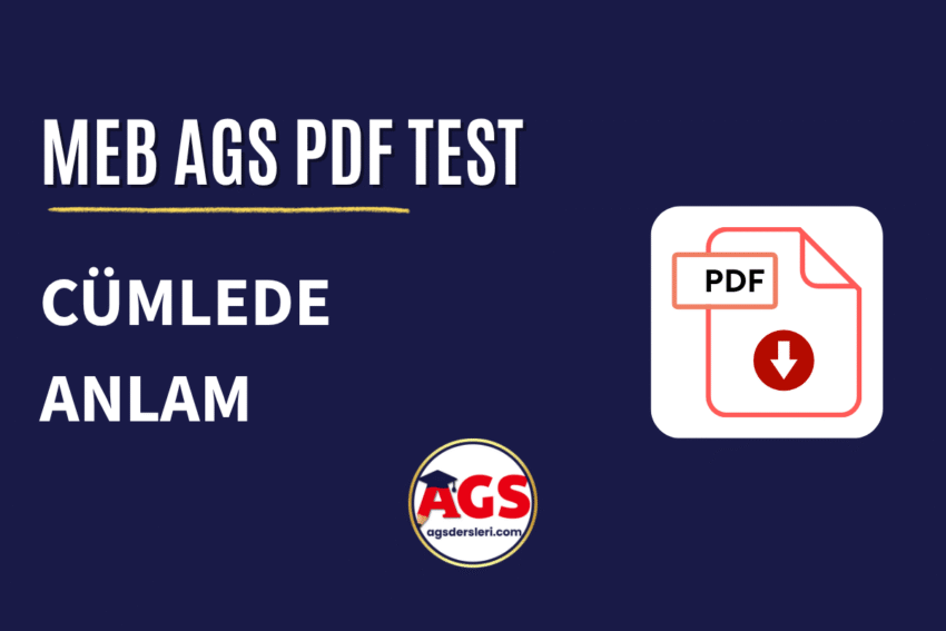 AGS Cümlede Anlam PDF Test İndir