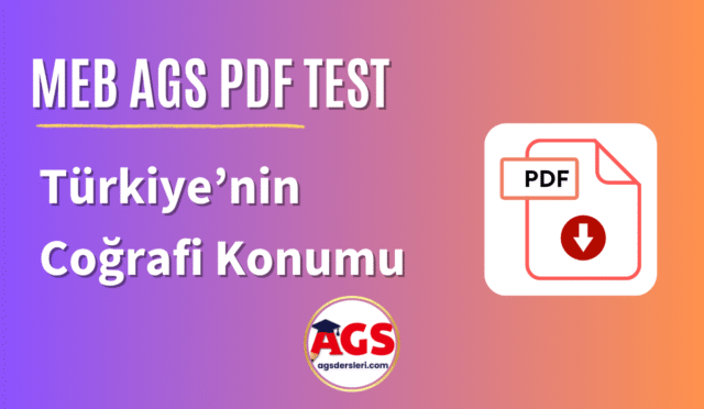 Akademi Giriş Sınavı Türkiye'nin Coğrafi Konumu PDF Test İndir