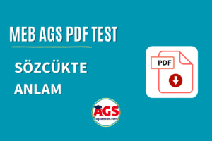 MEB AGS Sözcükte Anlam PDF Test İndir
