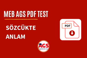 Sözcükte Anlam AGS PDF Test Soruları İndir