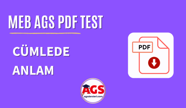 cümlede anlam ags pdf test