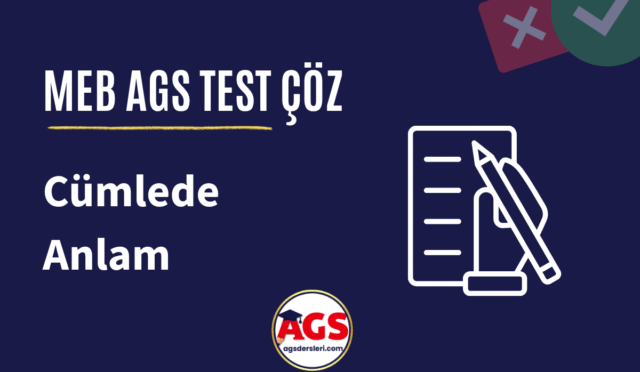 cümlede anlam testi çöz