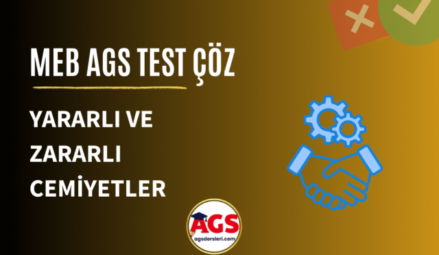 MEB AGS Zararlı ve Yararlı Cemiyetler Testi Çöz