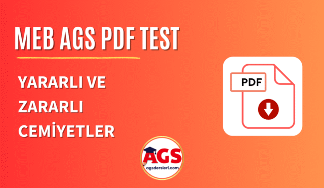 Zararlı ve Yararlı Cemiyetler PDF Test İndir (MEB AGS)