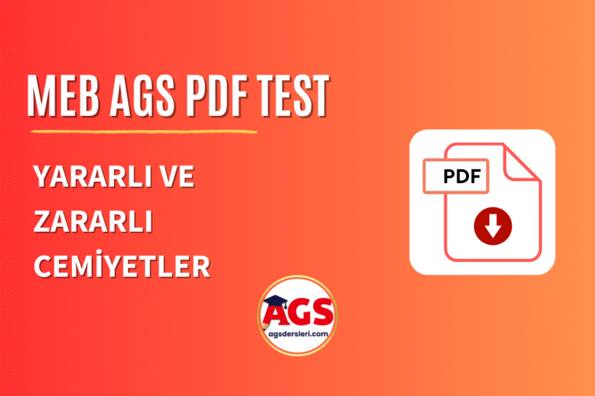 Zararlı ve Yararlı Cemiyetler PDF Test İndir (MEB AGS)