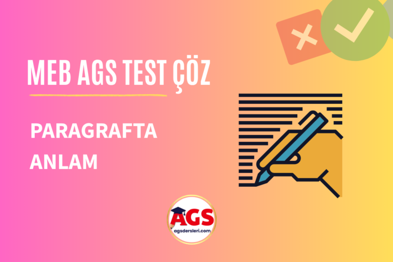 AGS Paragrafta Anlam Testi Çöz